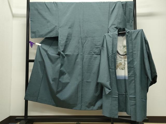 平和屋着物●男性 紬 アンサンブル 霞文 正絹 逸品 CABG4601gh