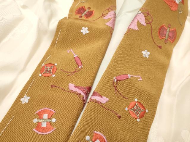平和屋着物●豪華振袖・長襦袢セット 駒刺繍 舞花文 暈し染め 金彩 半衿刺繍 正絹 逸品 CABG4603gh