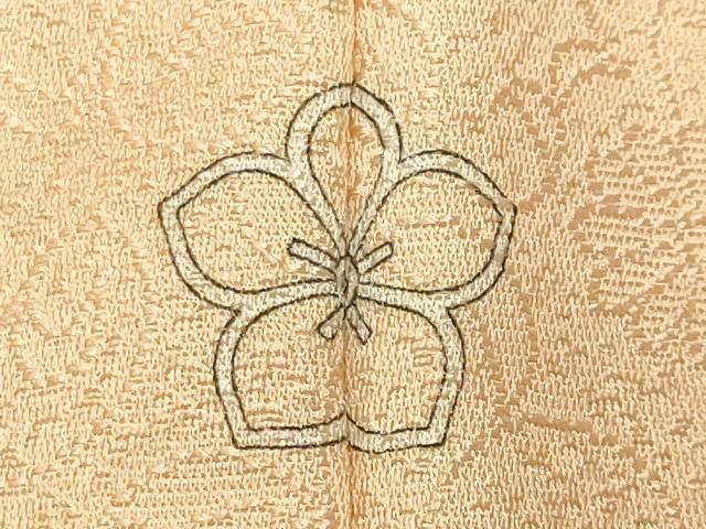 平和屋着物●上質な色無地 花唐草地紋 薄香色 正絹 逸品 CABG4606gh