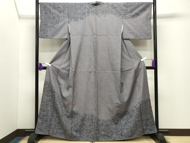 平和屋着物●訪問着 紬地 総絞り 霞文 正絹 逸品 CABG4607gh