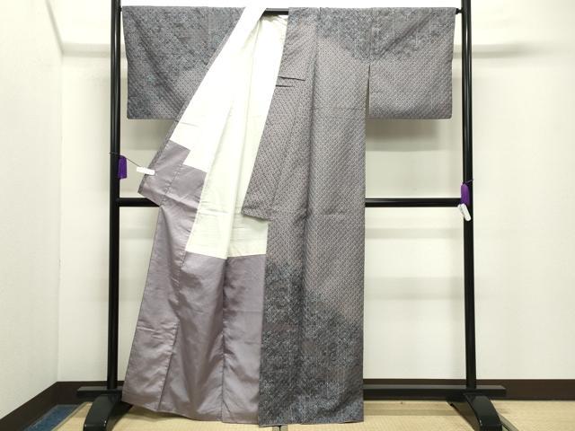 平和屋着物●訪問着 紬地 総絞り 霞文 正絹 逸品 CABG4607gh