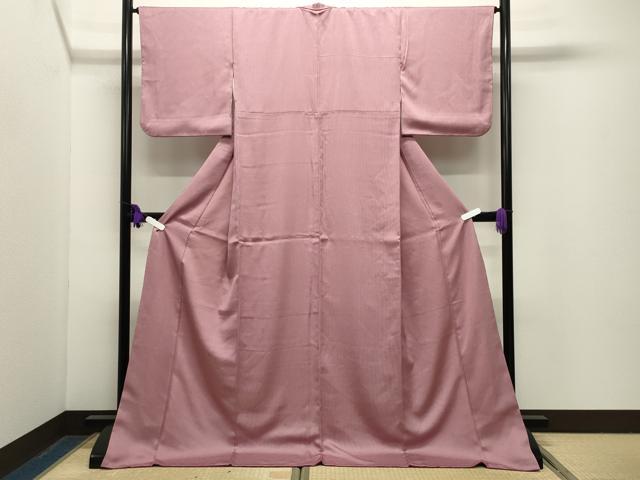 平和屋着物●江戸小紋 万筋 蘇芳香色×灰梅色 ロング丈 正絹 逸品 CABG4610gh
