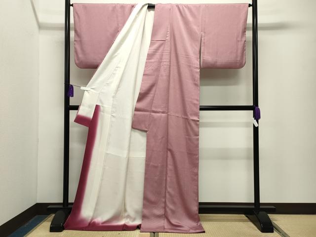 平和屋着物●江戸小紋 万筋 蘇芳香色×灰梅色 ロング丈 正絹 逸品 CABG4610gh