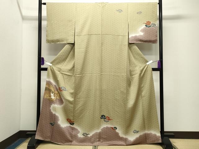 平和屋着物●訪問着 龍 暈し染め 金彩 正絹 逸品 未使用 CABG4612gh