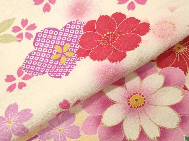 平和屋着物●豪華振袖 駒刺繍 毬舞桜文 暈し染め 金彩 銀通し地 正絹 逸品 CABG4622gh