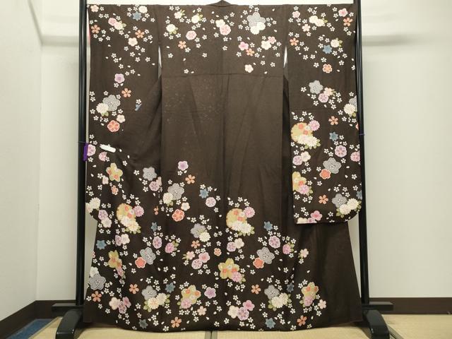 平和屋着物●豪華振袖 駒刺繍 雪輪舞桜文 金彩 金通し地 正絹 逸品 CABG4626gh