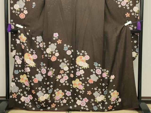 平和屋着物●豪華振袖 駒刺繍 雪輪舞桜文 金彩 金通し地 正絹 逸品 CABG4626gh