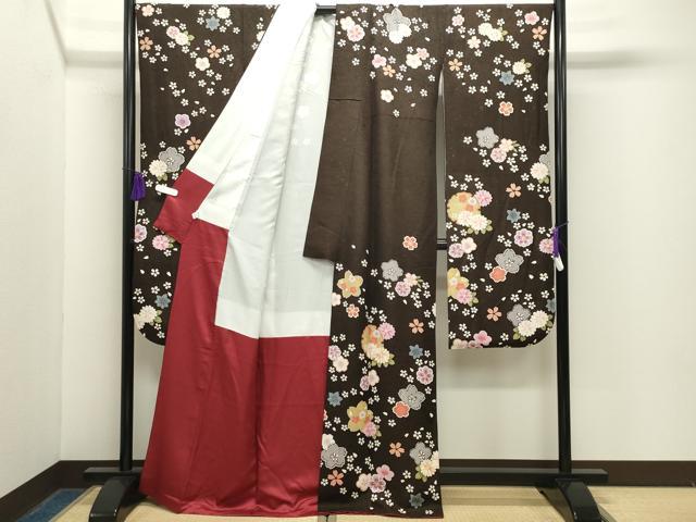 平和屋着物●豪華振袖 駒刺繍 雪輪舞桜文 金彩 金通し地 正絹 逸品 CABG4626gh