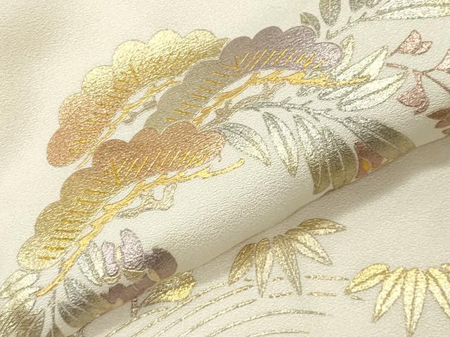 平和屋着物●金彩友禅 卓越技能者・名工・和田光正 訪問着 風景花鳥文 金銀彩 正絹 逸品 CABG4631gh