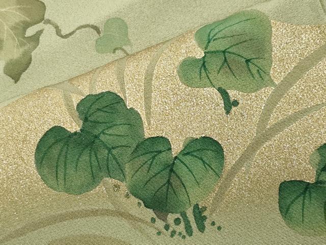平和屋着物●訪問着 手描き 花唐草文 金彩 正絹 逸品 未使用 CABG4638gh