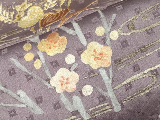 平和屋着物●訪問着 絞り 刺繍 流水花車文 暈し染め 金銀彩 正絹 逸品 CABG4639gh
