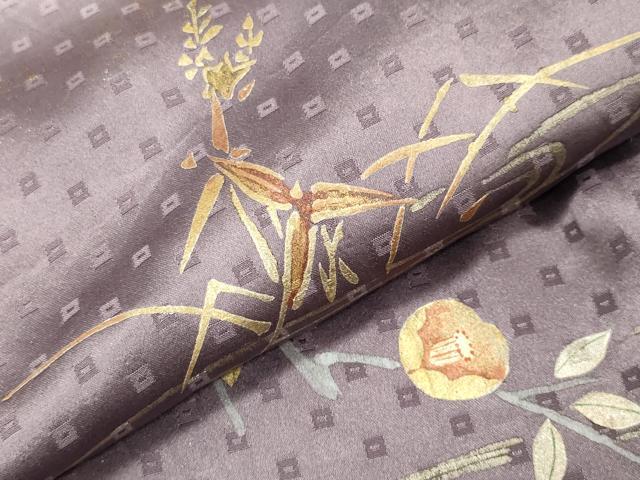 平和屋着物●訪問着 絞り 刺繍 流水花車文 暈し染め 金銀彩 正絹 逸品 CABG4639gh