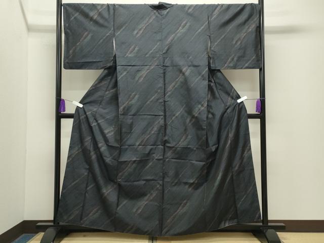 平和屋着物●本場大島紬 斜線文 正絹 逸品 CABG4640gh
