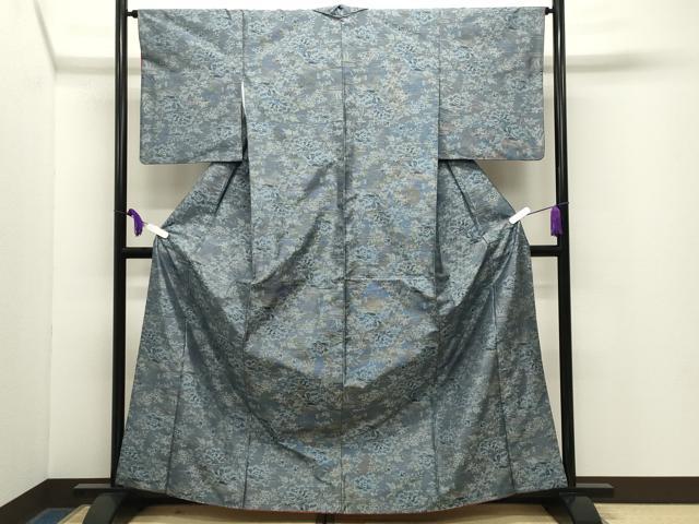 平和屋着物●本場大島紬 7マルキ 総絣 草花文 正絹 逸品 CABG4642gh