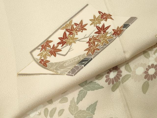 平和屋着物●訪問着 駒刺繍 冊子花文 金彩 正絹 逸品 CABG4645gh