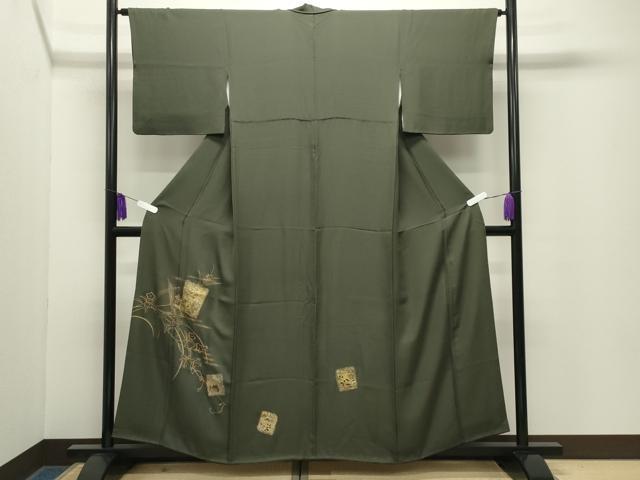 平和屋着物●訪問着 竹屋町刺繍 色紙花文 金銀彩 正絹 逸品 CABG4666gh