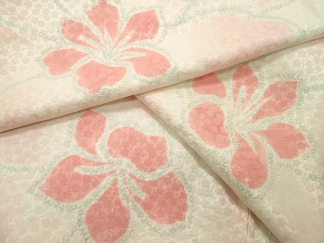 平和屋着物●上質な小紋 絞り 舞花文 正絹 逸品 CABG4669gh