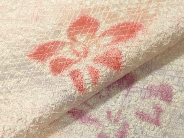 平和屋着物●上質な小紋 総絞り 舞花文 正絹 逸品 CABG4679gh