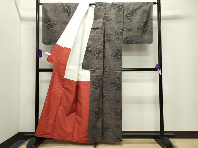 平和屋着物●都喜ヱ門 本場大島紬 9マルキ 泥染め 古典を綴る 藤絹織物謹製 証紙付き 正絹 逸品 未使用 CABG4688gh