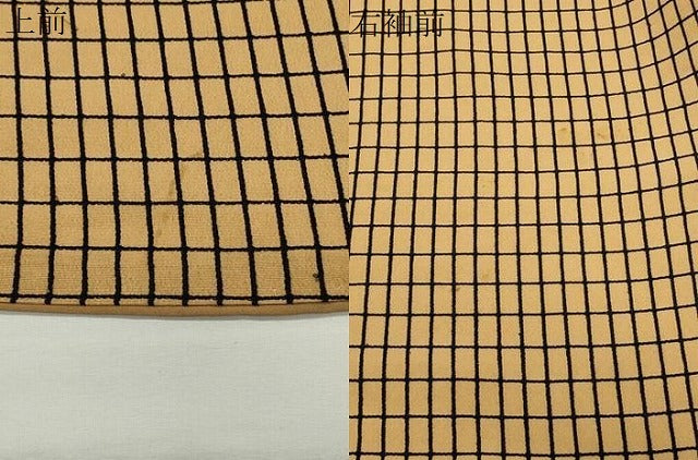 平和屋着物●上質なお召 吉野間道 正絹 逸品 CABG4696gh