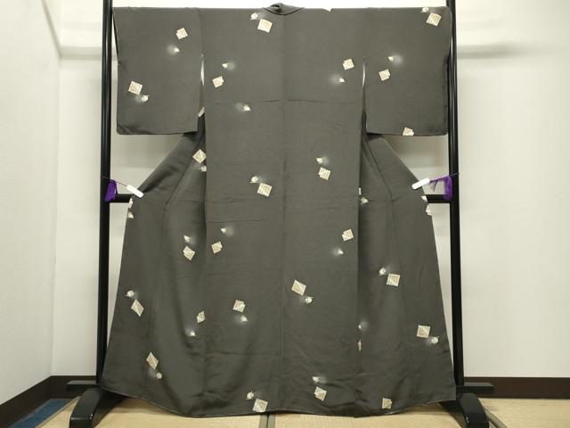 平和屋着物●上質な小紋 源氏香 兎 蛍暈し 金彩 鬼しぼ縮緬 正絹 逸品 未使用 CABG4710gh