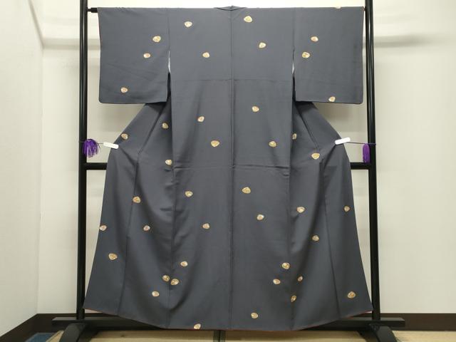 平和屋着物●上質な小紋 貝合わせ花文 金彩 正絹 逸品 CABG4713gh