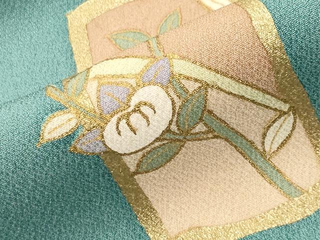 平和屋着物●訪問着 竹屋町刺繍 短冊花文 金彩 正絹 逸品 CABG4718gh