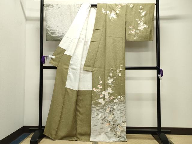 平和屋着物●訪問着 作家物 草花文 金銀彩 正絹 逸品 CABG4728gh