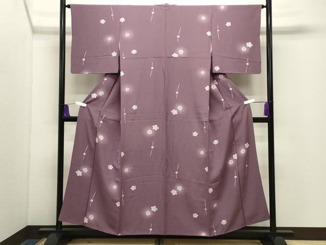 平和屋着物●上質な小紋 舞梅文 蛍暈し 正絹 逸品 CABG4732gh