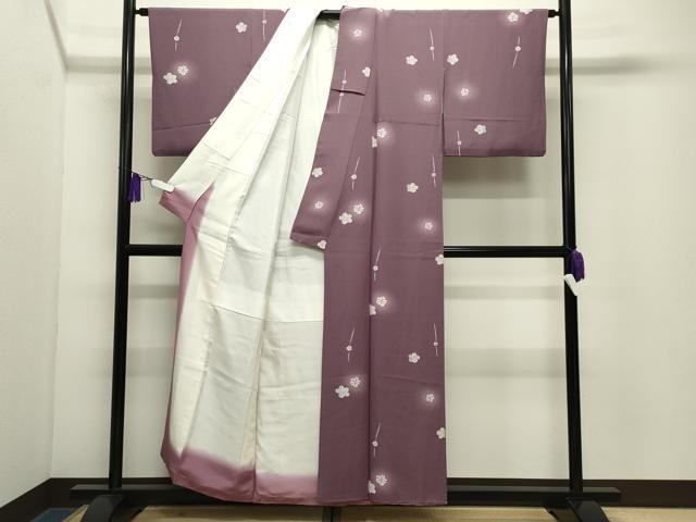 平和屋着物●上質な小紋 舞梅文 蛍暈し 正絹 逸品 CABG4732gh