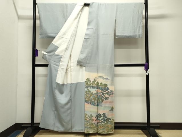 平和屋着物●豪華色留袖 手描き 風景文 暈し染め 金彩 正絹 逸品 CABG4736gh