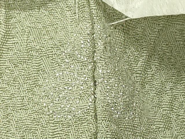 平和屋着物●無地絵羽訪問着 総刺繍 雪芝地紋 若葉色 やまと誂製 正絹 逸品 未使用 CABG4739gh