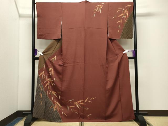 平和屋着物●訪問着 籠目笹花文 金彩 正絹 逸品 CABG4742gh
