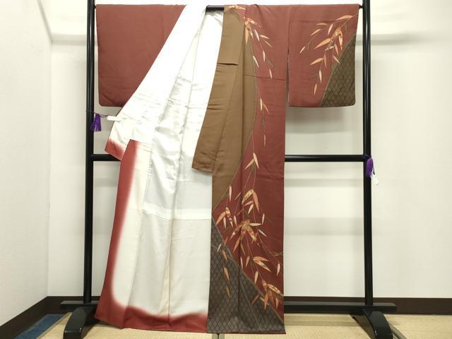 平和屋着物●訪問着 籠目笹花文 金彩 正絹 逸品 CABG4742gh