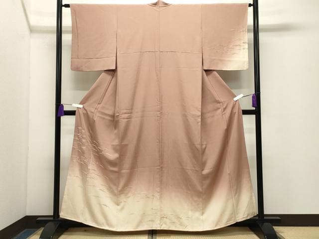 平和屋着物●訪問着 駒刺繍 立波文 暈し染め さが美扱い 正絹 逸品 CABG4747gh