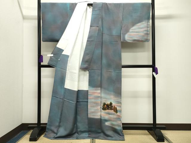 平和屋着物●虹色創家 本郷大田子 訪問着 草木文 暈し染め 金彩 ロング丈 正絹 逸品 未使用 CABG4750gh