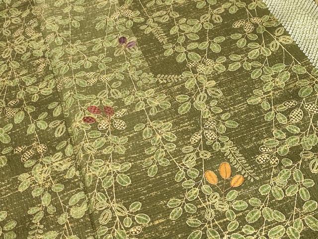 平和屋着物●訪問着 片身替わり 駒刺繍 萩文 金彩 正絹 逸品 CABG4752gh