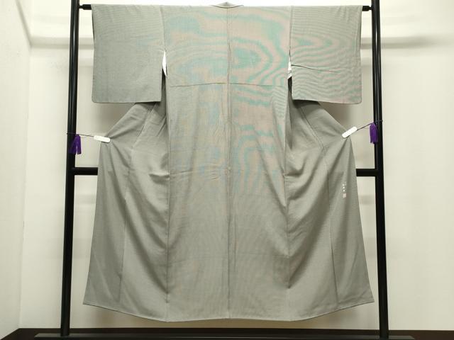 平和屋着物●東京染伝統工芸士 金田昇 江戸小紋 万筋 蝋色×砂色 正絹 逸品 CABG4759gh