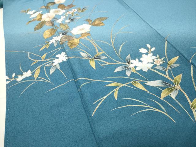 平和屋着物●訪問着 螺鈿 刺繍 枝花文 暈し染め 金彩 正絹 逸品 CABG4778gh
