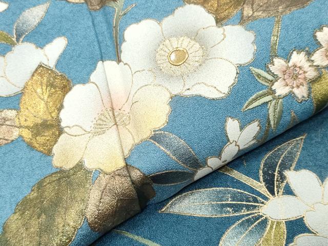 平和屋着物●訪問着 螺鈿 刺繍 枝花文 暈し染め 金彩 正絹 逸品 CABG4778gh