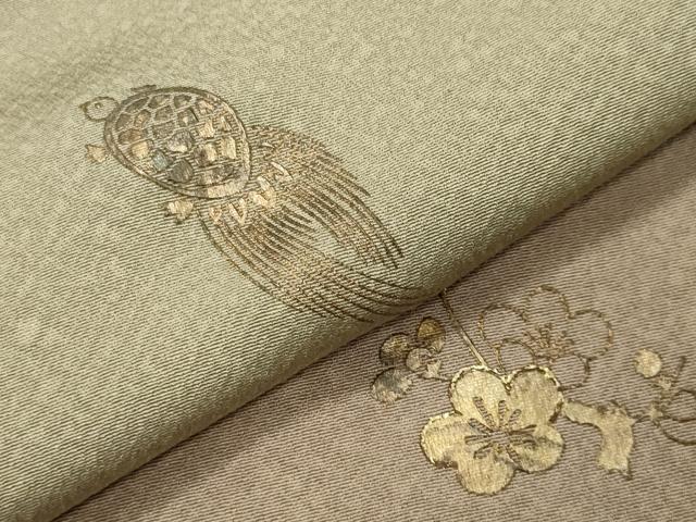 平和屋着物●訪問着 駒刺繍 鳳凰蓑亀松竹梅文 暈し染め 金彩 正絹 逸品 CABG4790gh