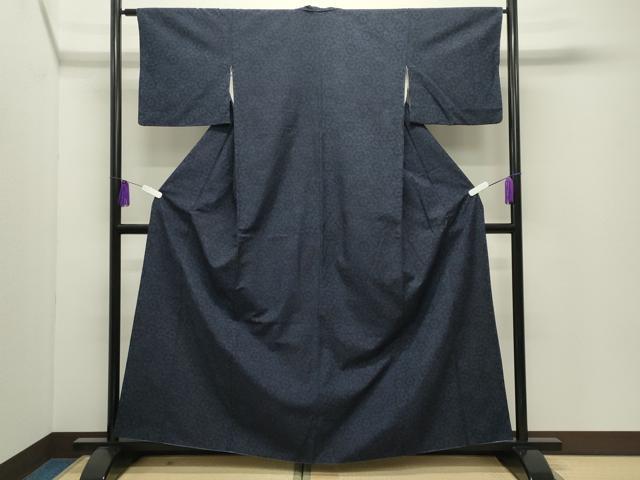 平和屋着物●結城紬 花唐草文 正絹 逸品 CABG4794gh