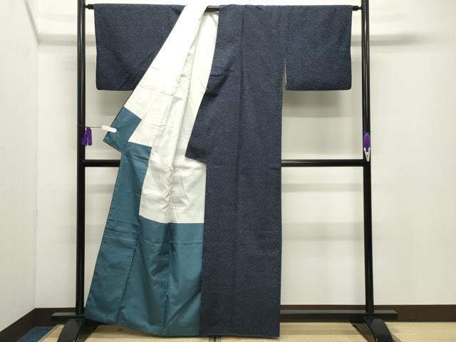 平和屋着物●結城紬 花唐草文 正絹 逸品 CABG4794gh