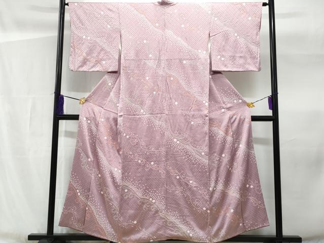平和屋着物■上質な小紋 絞り 唐草文 正絹 逸品 CABG4805fb