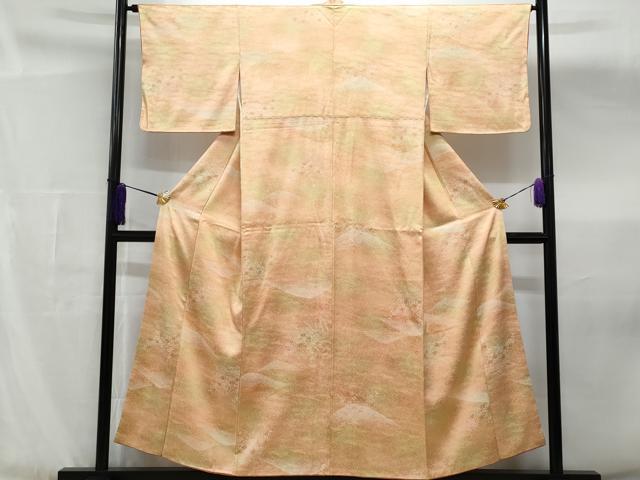 平和屋着物■上質な小紋 立波枝花文 暈し染め 正絹 逸品 CABG4809fb