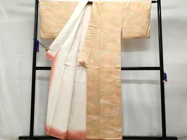 平和屋着物■上質な小紋 立波枝花文 暈し染め 正絹 逸品 CABG4809fb