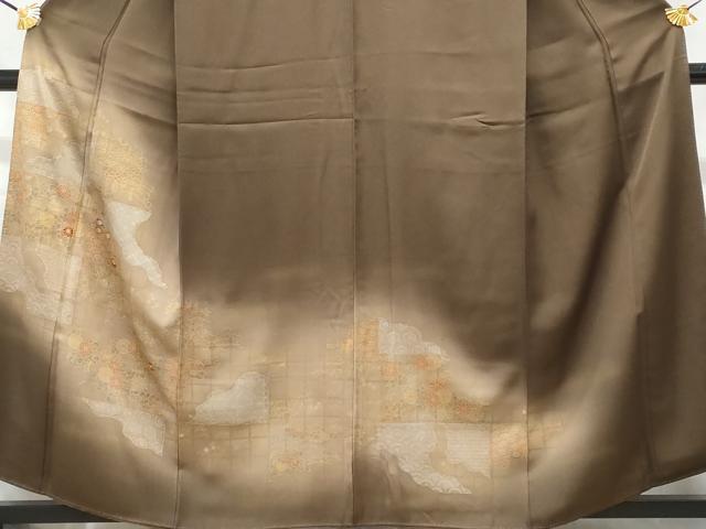 平和屋着物■訪問着 刺繍 雲取り花文 暈し染め 金彩 正絹 逸品 未使用 CABG4815fb