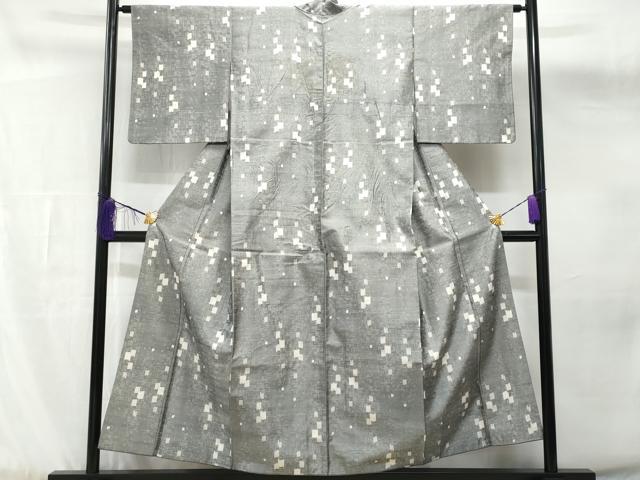 平和屋着物■上質な紬 幾何学文様 正絹 逸品 CABG4816fb