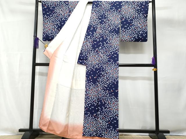 平和屋着物■上質な小紋 扇面文 正絹 逸品 CABG4842fb