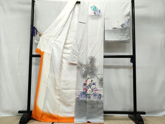 平和屋着物■訪問着 籬枝花文 暈し染め 金彩 正絹 逸品 CABG4852fb